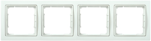 Рамка 4-местная квадратная РУ-4-ББ BOLERO Q1 белый | код EMB42-K01-Q1 | IEK